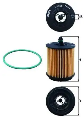 MAHLE OX258D | Yağ Filtresi 02-Vectra.C 2.2 16V *Z22se*