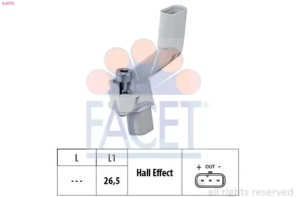 FACET 9-0772 | Krank Devir Sensörü Golf VII 13 Polo 15 A3 13 16 Ibiza 16 17 Leon 13 16 Octavia 13 17 Yeti 14