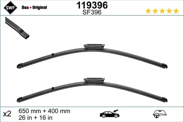 Valeo 119396 Silgi Süpürgesi Tk 65 40cm 10 C3 Flat Blade Citroen C3 II 09