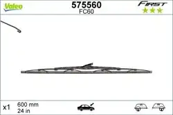 VALEO 575560 | Silgi Süpürgesi Tek 60Cm Klasik Kancalı First 600mm