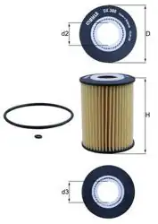 MAHLE OX380D | Yağ Filtresi Mercedes W203/W204/W211/W164/W209/W221 OM642 Vito Sprinter