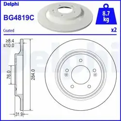 DELPHI BG4819C | Disk Arka Hyundai i30 Elektronik El Frenli Boyalı Deliksiz
