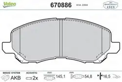 VALEO 670886 | Fren Balata Ön Mitsubishi Lancer ASX 03-13