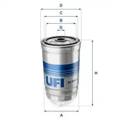 UFI 24.351.01 | Mazot Filtresi Hyundai Accent 02-06/Ducato/Boxer/Jumper/Punto II 1.9 JTD/Sorento 2.5 CRDi