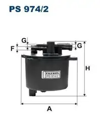 FILTRON PS974-2 | Mazot Filtresi Peugeot P407/P508/P607/P807/P4007, C5/C6/C8, Mondeo IV/S-Max 2.2 HDi