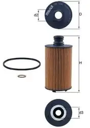 MAHLE OX1141D | Yağ Filtresi Ssangyong Actyon Sport Korando Rexton Rodius 2.0/2.2 Xdi 10->