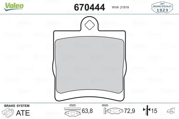 Valeo 670444 Fren Balata Arka W202 W203 W210 C208 C209 R170 R171