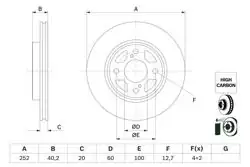 BOSCH 0986479F37 | Swift / Baleno Ön Fren Diski 16-17 | 2 Adet