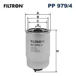 FILTRON PP979-4 | Mazot Filtresi Hyundai Santa Fe / Sorento 2.2 CRDi 09-