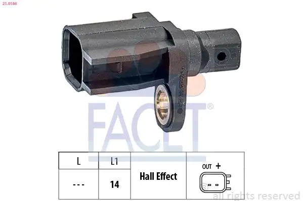FACET 21-0186 | ABS Sensörü Arka Aks Sağ Sol Park Yardim Sistemli Araclar İçin Kablosuz C Max II Focus III 1 5 11