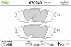 VALEO 670249 | Fren Balata Arka Lexus Rx 200T 15-Rx 350 15-Rx 450H 15-