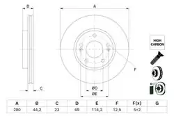 BOSCH 0986479F36 | Fren Diski Ön i30 Ceed 15Jant 2 Adet