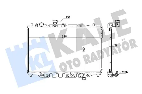 KALE 341995 | Radyatör Mazda 626 Fe F8 88 91 Otomatik 626 Gd 1 8 2 0 89 91 2 0 2 2 12v 88 93 4wd
