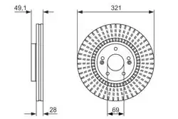 BOSCH 0986479786 | Fren Diski Ön Hyundai Grand Santa Fe Santa Fe II-III 2.0-3.3 CRDI 06-15 | 2 Adet