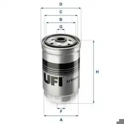 UFI 24.012.00 | Mazot Filtresi Hyundai Accent Era Getz i30 Santafe 06/11