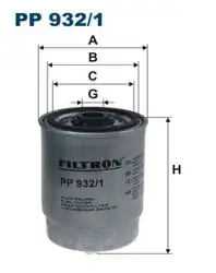 FILTRON PP932-1 | Mazot Filtresi Volvo S60 I S80 I V70 II Xc70 Xc90 I 01-14