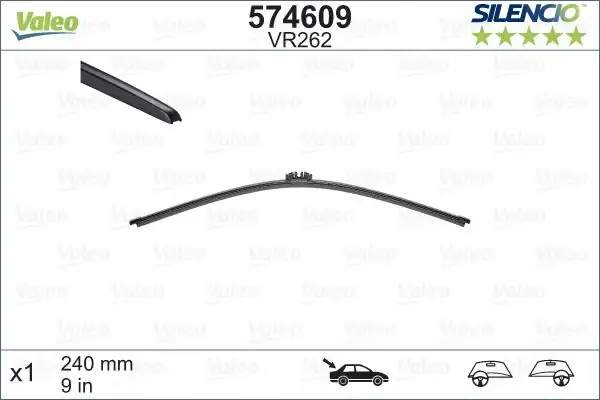 Valeo 574609 Silgi Süpürgesi Arka 240mm Renault Clio IV Citroen C5