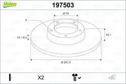 VALEO 197503 | Disk Arka 12- i30-Ceed 15Jant | 1 Adet