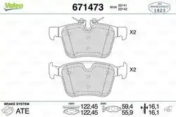 VALEO 671473 | Fren Balata Arka 15-Discovery Sport-Range Rover Evoque, Volvo S90/XC90/XC60 16-18