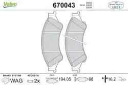 VALEO 670043 | Ford Ranger  Ön Fren Balata Takımı 2011-2020 Model Arası