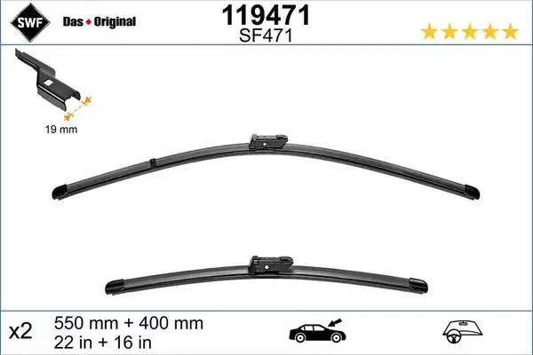 Valeo 119471 Silecek Süpürgesi X2 Ford Ka Ecosport 16 17 550 400 mm