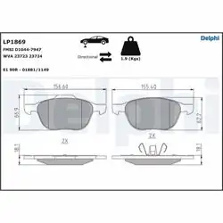DELPHI LP1869 | Ford C-Max 2010-2018 Ön Fren Balata Takımı