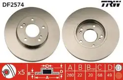 TRW DF2574 | Fren Diski Ön Havalı 280 mm Nissan Maxima 2.0-3.0 95-00 | 1 Adet