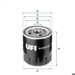 UFI 23.293.00 | Yağ Filtresi Ducato / Boxer / Berlingo / Jumpy / Partner / C4 / C5 / P206 / P307 / P407 Uyumlu Modeller