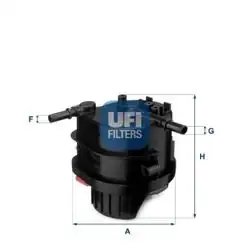 UFI 24.015.00 | Peugeot/Citroen 107-1007-206-307-Bipper-C1-C2-C3-Nemo 1.4 HDI Isıtıcısız Yakıt Filtresi
