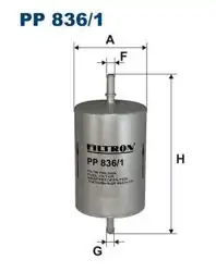 FILTRON PP836-1 | Benzin Filtresi Golf IV Bora A3 Toledo Passat 98-04 1.6-1.8