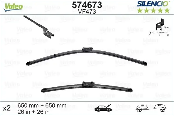 Valeo 574673 Silecek Seti Opel Astra J 09 650 650 mm Spoylerli
