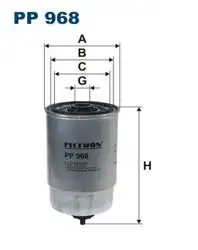 FILTRON PP968 | Mazot Filtresi 02-Bxr-Jmp-Dct 2.8 HDI