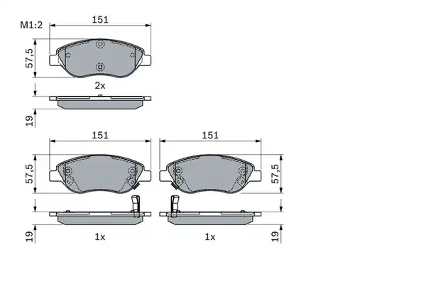 Bosch 0986424042 Fren Balata Ön Fiat Egea 15 20 1 3 JTD 1 6 Mjt 1 4 1 0 Büyük Tip