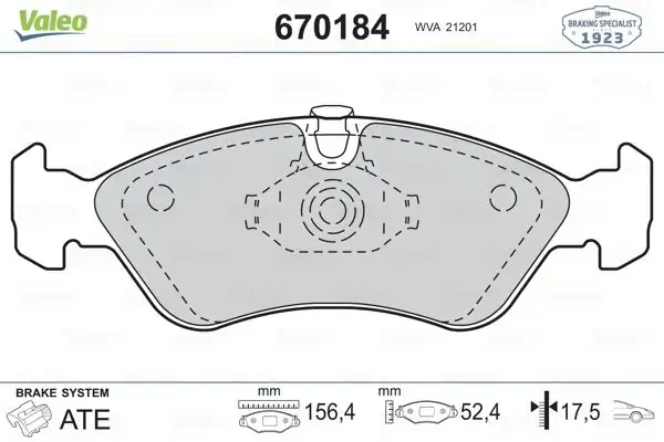 Valeo 670184 Fren Balata Ön Opel Astra F Vectra A B Omega A Kadett E 91 02