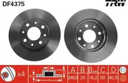 TRW DF4375 | Fren Diski Ön Havalı 240.5 mm Fiat 500 04- Panda 06 Ford Ka 08-16