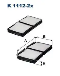 FILTRON K1112-2X | Polen Filtresi Mazda 323/626 97-02 Çiftli