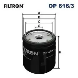 FILTRON OP616-3 | Yağ Filtresi 13-Polo-Golf.VII-Jetta-A3 1.2Tsi-1.4Tsi (2.5Bar)