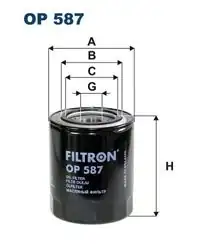FILTRON OP587 | Yağ Filtresi Hyundai H100/Starex, Mitsubishi L300/L200, Mazda B2500, Kia Sorento/Bongo/K2500
