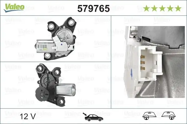 Valeo 579765 Silecek Motoru Arka Peugeot Partner 08 Berlingo 08 Opel Combo E 1102665