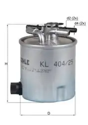 MAHLE KL404-25 | Mazot Filtresi Dacia Logan/Sandero/Logan MCV 1.5 dCi K9K, sensörlü