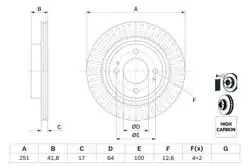 BOSCH 0986479F14 | Ön Fren Diski Mitsubishi Space Star-Attrage 12-