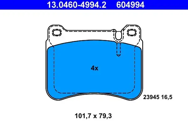 ATE 13 0460 4994 2 Fren Balatası Ön Mercedes W203 C203 S203 Cl203 C209 R171 C180 C350 CLK Clc Slk
