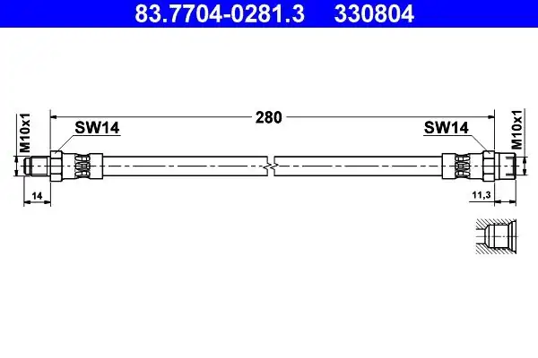 ATE 83.7704-0281.3 | Arka Fren Hortumu 68 00