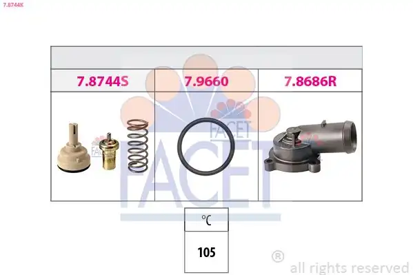 FACET 78744K | Termostat 105c Volkswagen Golf V VI Jetta III IV Passat Scirocco Tigu