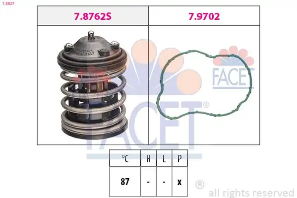 FACET 78827 | Termostat 87c Bmw E92 320d F10 535d F11 535d