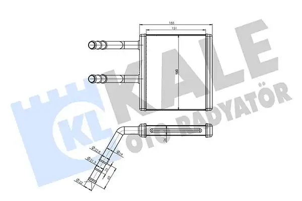 Kale Radyatör 360865 Kalorifer Radyatörü Ssangyong Actyon İ Kyron 2 0xdi 05 Borulu Brazing Al Al151 193x26