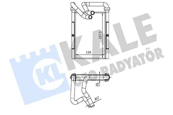 Kale Radyatör 370695 Kalorifer Radyatörü Toyota Yaris Yaris Verso 1 0 1 3 1 5 1 4d 4d 00 15 Borulu Brazing Al Al134 207