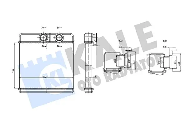 Kale Radyatör 360980 Kalorifer Radyatörü Lada Granta 15 Kdac Tipi Borusuz Brazing Al Al160 192x22