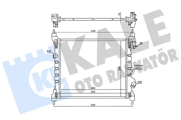 Kale Radyatör 361770 Su Radyatörü Chevrolet Spark 1 0 1 2 Lpg 10 M-T Brazing450 398x16