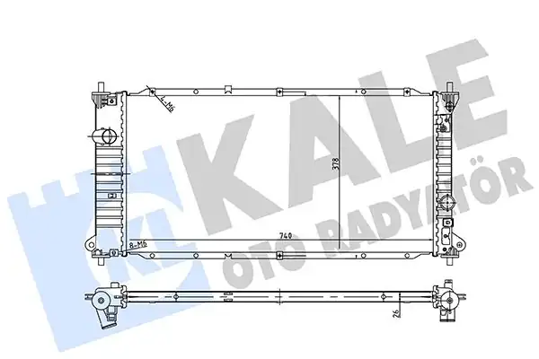 Kale Radyatör 362355 Su Radyatörü Ssangyong Actyon II Korando Ck 2 0 E Xdi 10 M-T Brazing740 378x26